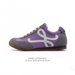 公司级 Loewe 罗意威 Ballet Runner 皮革织物拼接 简约圆头 系带 低帮 运动休闲鞋这双鞋是Loewe新发布的Ballet Runner ，被