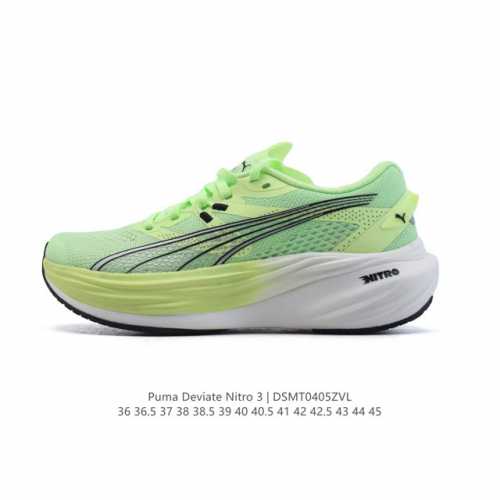 公司级 彪马 Puma Deviate Nitro3男女士2025年新款跑步鞋减震舒适缓冲回弹简约软底运动鞋注氮泡沫橡胶鞋垫耐磨防滑百搭老爹鞋 Deviate