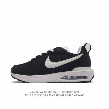 耐克 Nike Air Max Dawn 黎明系列 低帮气垫百搭休闲运动慢跑鞋，从配色上彰显出浓厚的复古气质。最大的亮点当属鞋型设计上加入结构元素，汲取1984 - 点击图像关闭
