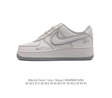 耐克 Stussy X Nike Air Force 1 '07 斯图西联名 空军一号厚底增高百搭运动板鞋，反光原楦头原纸板 打造纯正空军版型 外贸渠道 全掌内 - 点击图像关闭