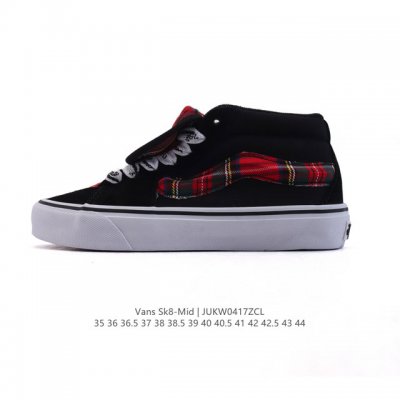 Vans 万斯 采用正确原装铝楦数据开发鸟嘴楦型版本范斯Vans Sk8-Mid Reissue S改良帆布休闲运动硫化滑板鞋。 类型：男女鞋 码数：35-44