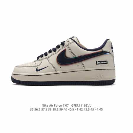 耐克supreme X Nike Air Force 1 Low 空军一号低帮af1联名supreme标板鞋，原楦头原纸板，打造纯正空军版型。专注外贸渠道，全掌 - 点击图像关闭