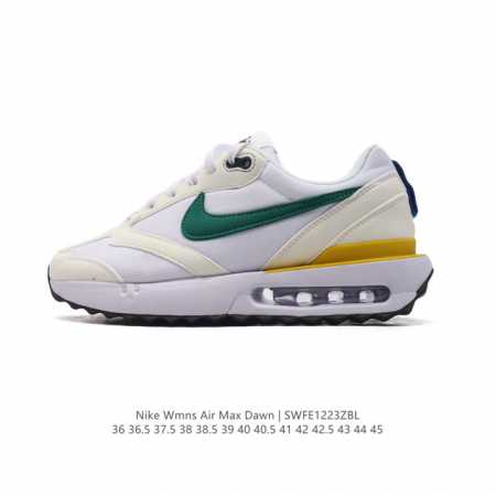 公司级 耐克 Nike Air Max Dawn 黎明系列 低帮气垫百搭休闲运动慢跑鞋，从配色上彰显出浓厚的复古气质。最大的亮点当属鞋型设计上加入结构元素，汲取 - 点击图像关闭