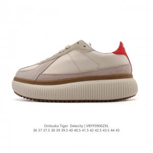 新品 Onitsuka Tiger 鬼塚虎 Delecity 鞋帮高度 低帮 功能 平衡,支撑,增高,耐磨 运动系列 时尚休闲松糕跟 厚底增高小白鞋。Onits