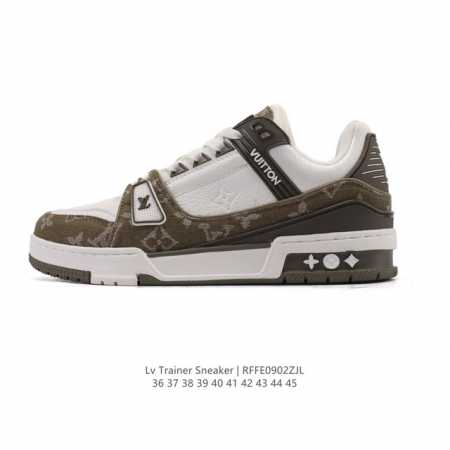 公司级 路易威登 Louis Vuitton Lv路易威登板鞋 时尚运动鞋潮厚底增高男女鞋。舒适防滑底和百搭性霸屏整个时尚娱乐圈，细节调整完美主义！采用柔软皮革 - 点击图像关闭