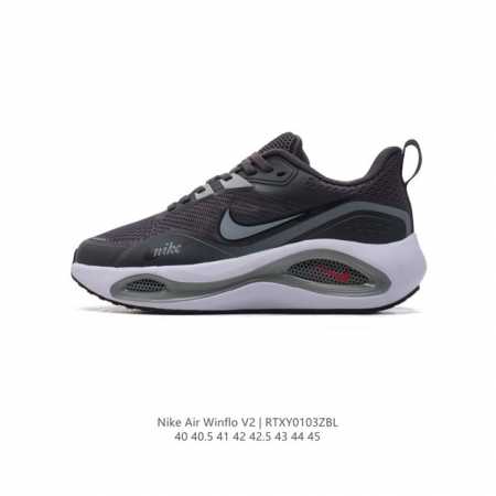 公司级 耐克 Nike Zoom Winflo V2 跑步鞋搭载工程网眼设计，巧妙结合 Flywire 飞线，为你全程缔造轻盈透气感受和手套般的出色贴合体验。N - 点击图像关闭