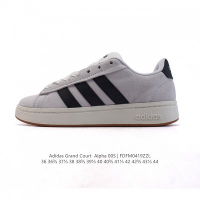 新品 阿迪达斯 Adidas男女Grand Court Alpha 00S网球鞋 舒适百搭小白鞋 防滑耐磨 低帮 板鞋 阿迪达斯中性四季款网球训练鞋 Jr054