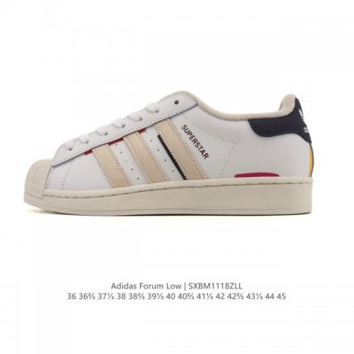 阿迪达斯 Adidas Superstar 2025年新款鞋子 经典贝壳头系列 新款休闲板鞋潮流男女士运动鞋 。鞋面皮革拼接材质 标志性的贝壳鞋头，简约的线条。
