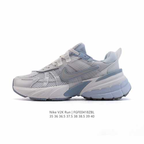 公司级 Nike 耐克 V2K Run 减震防滑 复古低帮运动跑步鞋 超火复古跑鞋，采用太空革组合呼吸网眼布鞋面材质，搭载正确4层组合底模，嵌入Tpu加固稳定模