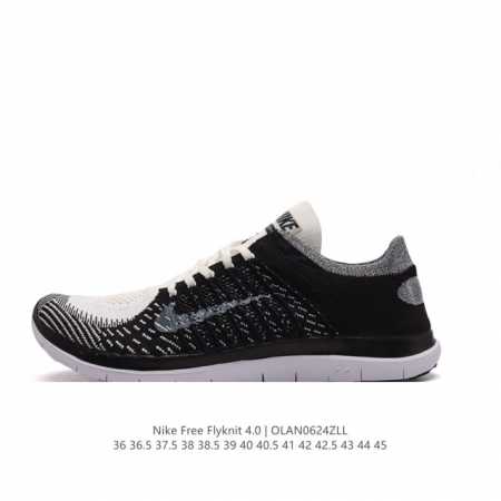 耐克nike Free Flyknit 赤足4.0二代轻跑鞋男女士运动鞋 。质感新焕升级，专为短打跑造#鞋如面袜般子柔贴软合，结合性弹沙线，赋双予足众出的紧包密 - 点击图像关闭