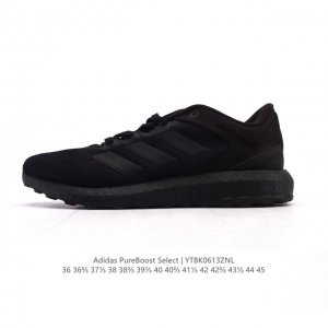 新品公司级 阿迪达斯 Adidas 新款Boost 爆米花 休闲舒适透气缓震轻便运动跑步鞋 运动鞋官网Pureboost Select低帮减震跑步鞋Ef0901