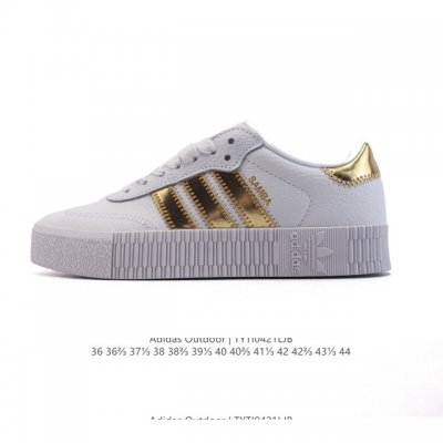 阿迪达斯 Adidas 三叶草 Outdoor 经典三条杠复古休闲运动板鞋 德训鞋 Samba 四季时尚简约小白鞋男女鞋情侣鞋厚底增高百搭潮鞋。 类型：男女鞋