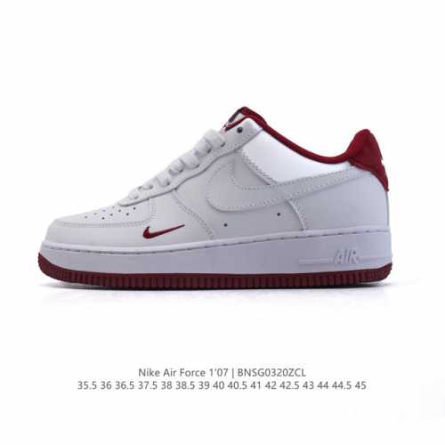 170 【头层皮】耐克 Nike Air Force 1 '07 Low 空军一号含气垫 小白鞋 低帮百搭厚底增高休闲运动板鞋。柔软、弹性十足的缓震性能和出色的