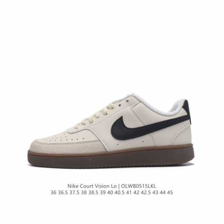 耐克nike Court Vision Low 校园风低帮复古篮球板鞋男女运动鞋。延续80年代复古篮球鞋，添加学院风细节。皮革组合鞋面，利落风格，重现复古篮球风 - 点击图像关闭