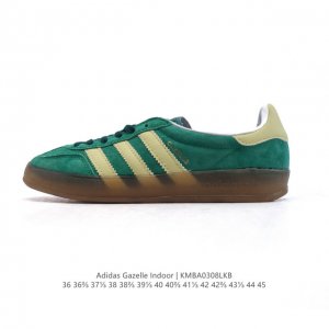 120 阿迪达斯 Adidas Originals Gazelle Indoor复古三叶草防滑透明橡胶板鞋经典运动鞋。这款经典鞋,忠于原版设计,缀撞色三条纹和鞋