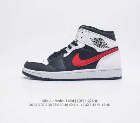 耐克 Nike Air Jordan 1 Mid 男女子篮球鞋时尚轻盈板鞋aj1乔1运动鞋 乔丹一代 高帮复古休闲篮球鞋 Air Jordan 1 Mid 搭载 - 点击图像关闭