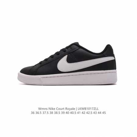 耐克 NIKE 男女鞋秋季COURT ROYALE AC运动鞋休闲鞋板鞋 百搭小白鞋，焕新演绎元年款设计，塑就复古网球风范。鞋款承袭简洁线条、经典系带系统和醒目 - 点击图像关闭