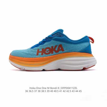 Hoka One One 邦代系列 Bondi 8 跑鞋 男女子轻便缓震公路跑鞋。在 Hoka 系列中最耐磨的鞋子之一,Bondi 本季已经做出了决定性的演变: - 点击图像关闭