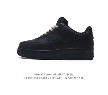 全黑 麻花绳 耐克nike Air Force 1 Low 空军一号 Af1 低帮百搭休闲运动板鞋 柔软 弹性十足的缓震性能和出色的中底设计 横跨复古与现代的外 - 点击图像关闭