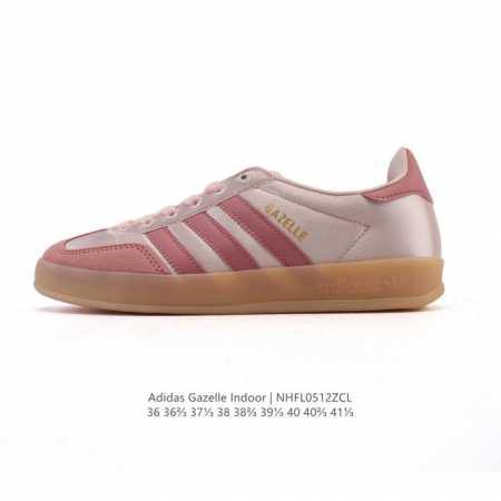 阿迪达斯 Adidas Originals Gazelle Indoor复古三叶草防滑透明橡胶板鞋经典运动鞋。这款经典鞋,忠于原版设计,缀撞色三条纹和鞋跟饰片。 - 点击图像关闭