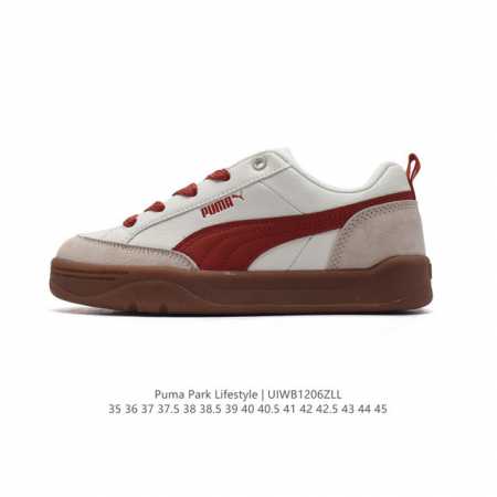 Puma 彪马 男女运动板鞋，原楦原纸版开发版型，采用环保纤维革组合翻毛皮饰片鞋面材质，外置耐磨橡胶大底蕾哈娜同系面包鞋太好看了！彪马puma Park Lif - 点击图像关闭