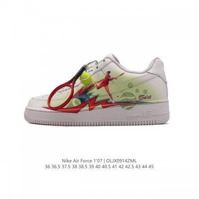 公司级 新款 Af1耐克 Nike Air Force 1 ‘07 Low 空军一号 气垫厚底增高百搭运动板鞋 网球鞋 配送网球拍挂饰 原楦头原纸板 打造纯正空