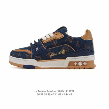 公司级 路易威登 Louis Vuitton Lv路易威登板鞋 时尚运动鞋潮厚底增高男女鞋。舒适防滑底和百搭性霸屏整个时尚娱乐圈，细节调整完美主义！采用柔软帆布 - 点击图像关闭