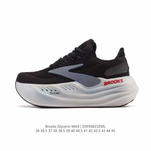 新品公司级 布鲁克斯 Glycerin Max 超级甘油:舒适的增高神器！Brooks Glycerin Max是一款极具突破性的顶级缓震运动跑鞋，由百年专业跑