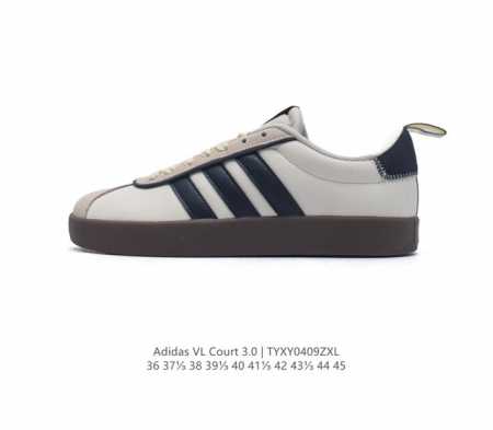 阿迪达斯 Adidas Vl Court 3.0 Shoes 网球运动休闲板鞋 T头鞋 这款adidas经典运动鞋，兼具休闲范和精致感，百搭皆有型。皮革鞋面缀标 - 点击图像关闭