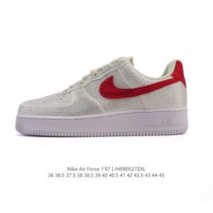 耐克 Nike Air Force 1 '07 Low 空军一号含气垫 小白鞋 2025年 蛇年新款 贴钻 闪钻鞋面 低帮百搭厚底增高休闲运动板鞋 柔软 弹性十