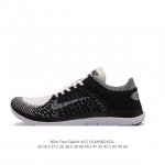 耐克nike Free Flyknit 赤足4.0二代轻跑鞋男女士运动鞋 。质感新焕升级，专为短打跑造#鞋如面袜般子柔贴软合，结合性弹沙线，赋双予足众出的紧包密