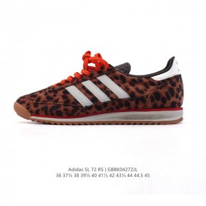 公司级 阿迪达斯Adidas Sl 72 Shoes 经典复古薄底运动鞋T头鞋 豹纹鞋面 三叶草复古休闲跑步鞋休闲运动鞋 这款经典运动鞋携复古型格，来访你的活力