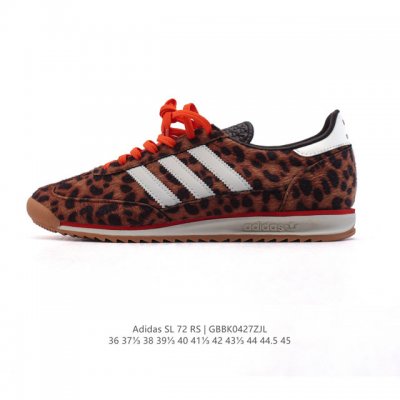 公司级 阿迪达斯Adidas Sl 72 Shoes 经典复古薄底运动鞋T头鞋 豹纹鞋面 三叶草复古休闲跑步鞋休闲运动鞋 这款经典运动鞋携复古型格，来访你的活力