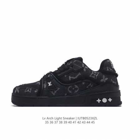 路易威登 Louis Vuitton Lv路易威登板鞋 时尚运动鞋 潮厚底增高鞋 。舒适防滑底和百搭性霸屏整个时尚娱乐圈，细节调整完美主义！鞋面采用柔软皮革鞋面 - 点击图像关闭