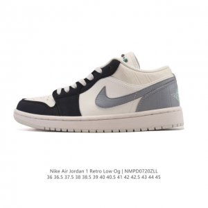 真标 耐克 乔丹Air Jordan 1 Low Aj1 乔1 乔丹1代Aj1 低帮复古文化休闲运动篮球鞋。从1985 年面世的元年款汲取设计灵感，采用简洁大方