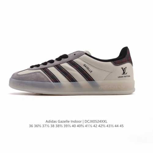 公司级 阿迪达斯 Adidas Originals Gazelle Indoor复古三叶草防滑透明橡胶板鞋经典运动鞋 这款经典鞋,忠于原版设计,缀撞色三条纹和鞋