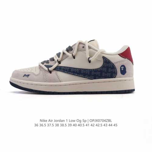 公司级 真标 耐克 Nike Air Jordan 1 Low Og Sp Military Blue Aj1乔1倒勾 2025年新款 蛇年新款 低帮篮球鞋 解
