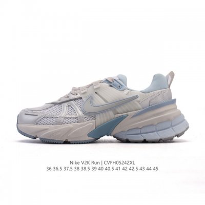 nike 耐克 V2K Run 减震防滑 复古低帮运动跑步鞋 超火复古跑鞋 采用太空革组合呼吸网眼布鞋面材质 搭载正确4层组合底模 嵌入Tpu加固稳定模块,双层