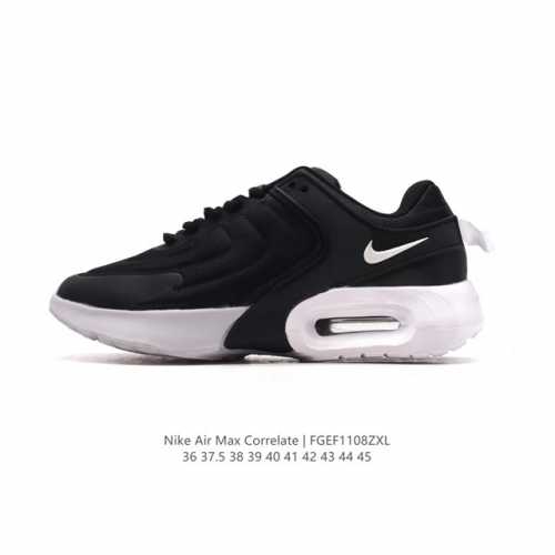 耐克 NIKE Air Max Correlate 男女子气垫缓震耐磨运动鞋时尚潮流休闲透气跑步鞋 选用网眼鞋面，脚感舒适透气。鞋舌、鞋侧及后跟处饰有品牌标识，