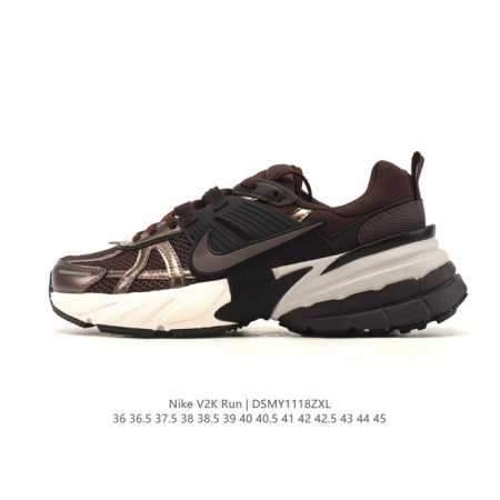 Nike 耐克 V2K Run 减震防滑 复古低帮运动跑步鞋 超火复古跑鞋，采用太空革组合呼吸网眼布鞋面材质，搭载正确4层组合底模，嵌入Tpu加固稳定模块,双层 - 点击图像关闭