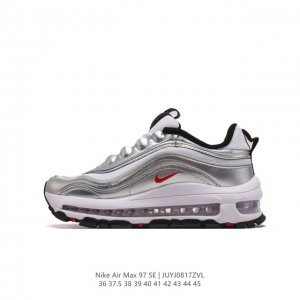 耐克 Nike Air Max 97 Se 耐克97子弹头气垫跑鞋 巧妙的运用了 Air Max 97 的鞋面条纹设计。全掌大容量 Nike Air 的先河，创