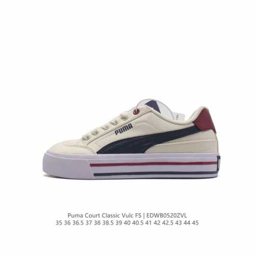 puma 彪马正品 Court Low男女运动板鞋 新款男女同款情侣复古休闲鞋。封口类型: 系带式 鞋跟类型: 无鞋跟 鞋面材质:帆布 外底:橡胶底 鞋头部分采