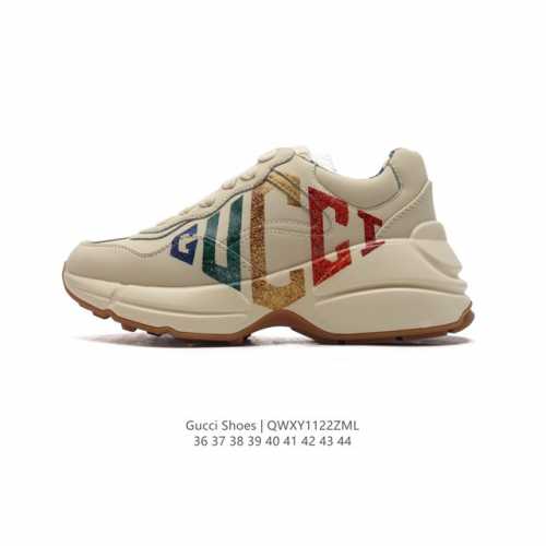 公司级 Gucci古驰 经典休闲运动鞋奢侈品百搭老爹鞋 厚底增高男女运动鞋，此款老爹鞋在今年仍然还是很受欢迎。对于爱美的人来说，鞋柜里不仅应该有一双白色的鞋子，