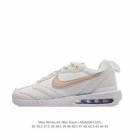 耐克 Nike Air Max Dawn 黎明系列 低帮气垫百搭休闲运动慢跑鞋，从配色上彰显出浓厚的复古气质。最大的亮点当属鞋型设计上加入结构元素，汲取1984 - 点击图像关闭