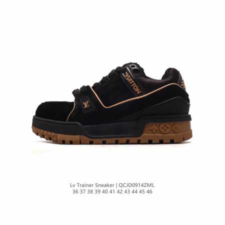 公司级 无胶版 路易威登louis Vuitton Lv路易威登板鞋 时尚厚底增高运动鞋 潮男女鞋 舒适防滑底和百搭性霸屏整个时尚娱乐圈，细节调整完美主义！鞋面 - 点击图像关闭
