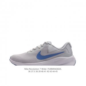 耐克 Nike Revolution 7 Wide 公路跑步鞋 宽版 厚底增高老爹鞋透气网面运动鞋。采用柔软缓震设计，具有出色支撑力，为你开启跑步新境界。这款公