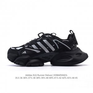 公司级 阿迪达斯Adidas Xlg Runner Deluxe 跑步者豪华版系列低帮厚底增高老爹风复古缓震休闲运动慢跑鞋。男女鞋#原楦原纸版开发版型#采用硬质