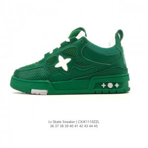 路易威登 Louis Vuitton Lv路易威登板鞋 时尚运动鞋潮厚底增高男女鞋。舒适防滑底和百搭性霸屏整个时尚娱乐圈，细节调整完美主义！采用柔软帆布皮革拼接