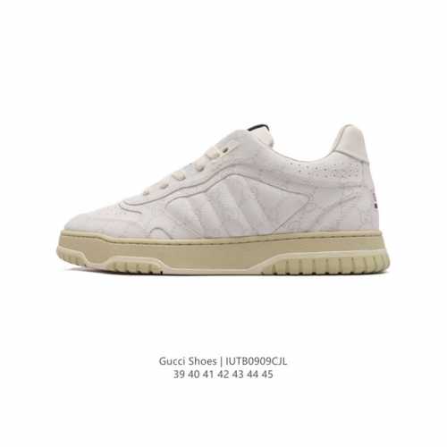 公司级 Gucci 古驰 百搭休闲运动板鞋。明星同款 小红书爆款老花 小白鞋 厚底增高男士运动鞋 真标 2024Ss新色，经典高奢品牌gucci古驰 复古松糕跟