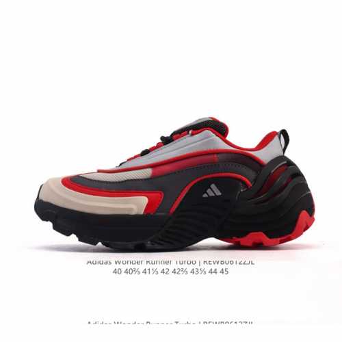 新品 阿迪达斯新款 Adidas Fos系列Wonder Runner Turbo厚底运动鞋阿迪达斯轻运动鞋舒适防滑耐磨 低帮缓震跑步鞋 厚底增高男款老爹鞋，外